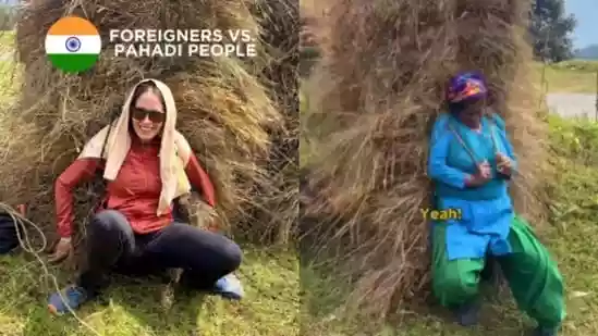 A foreign traveller was left stunned after capturing the effortless strength of a local Pahadi woman in Chamoli, Uttarakhand. The traveller, identified as Gemma Colell, shared the video on Instagram, where it has already garnered over two lakh views. (Also read: Sakshi Dhoni, MS Dhoni lead traditional Pahadi dance in Rishikesh. Viral video has the internet swooning)A foreign traveller was left stunned after capturing the effortless strength of a local Pahadi woman in Chamoli, Uttarakhand. The traveller, identified as Gemma Colell, shared the video on Instagram, where it has already garnered over two lakh views.(Also read: Sakshi Dhoni, MS Dhoni lead traditional Pahadi dance in Rishikesh. Viral video has the internet swooning)The clip begins with Gemma herself struggling to lift a massive bundle of cut grass. Moments later, a local woman, whom she fondly refers to as a Himalayan “Aunty”, is seen performing the same task with ease, balance and grace.In her caption, Gemma recounted the incident with a mix of admiration and humour. “You think you're strong... until a Himalayan ‘Aunty' proves you wrong! This morning, on my way to the market, I met two women cutting grass for their buffaloes in a small village in Bank, Chamoli, Uttarakhand. An hour later, on my way back home, they were done cutting and loading all that grass into their pickup. The ‘Aunty' looked at me with that mischievous smile... and before I knew it, she was already challenging me to lift one of those grass bundles. I'm used to carrying 20–25 kg on my back during treks, but this one weighed more than 40 kg! And her? She lifted it so effortlessly, with the technique, balance, and grace of a true mountain woman. Foreigners vs Pahadi People — no competition at all!”