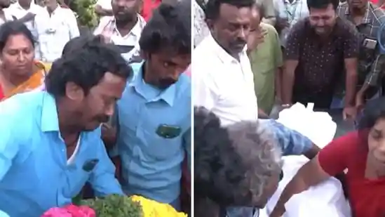 A heart-wrenching video of family members crying in front of the bodies of the victims killed in the deadly stampede at actor-politician Vijay's rally in Karur has surfaced on social media. “Visuals from the Government Medical College and Hospital, where the bodies of victims of the Karur stampede incident are being handed over to their family members after the postmortem. As per CM MK Stalin, so far, 39 people have lost their lives in the stampede incident during a public event of TVK (Tamilaga Vettri Kazhagam) chief and actor Vijay, yesterday,” ANI tweeted while sharing a scene from outside the hospital.