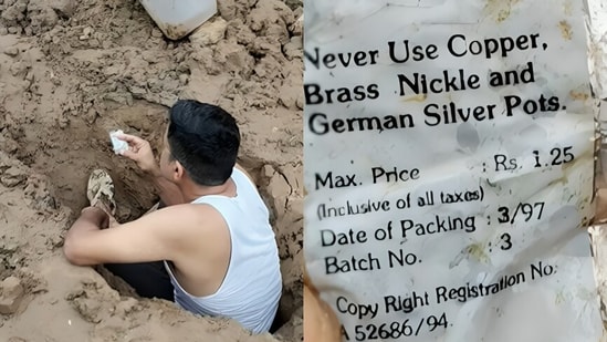 A video shared on Instagram has surprised the internet after a man discovered a jaljira packet dating back to 1997. The clip, uploaded by user Devender Singh Bana, shows him unearthing the nearly three-decade-old packet while repairing a pipeline at his home.