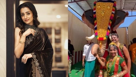 Actor and animal lover Trisha Krishnan donated a lifelike mechanical elephant called Gaja and spoke of how she's ‘thrilled’ to do so. Actor and animal lover Trisha Krishnan donated a lifelike mechanical elephant to Sri Ashtalinga Athisesha Selva Vinayagar and Sri Ashtabhuja Athisesha Varahi Amman temples in Tamil Nadu. On Friday, the temples debuted the elephant named Gaja, and Trisha sponsored a hearty vegan meal for all devotees in attendance. (Also Read: Trisha fuels relationship rumours again with her birthday wish for Vijay; internet confused by her mother's reaction)