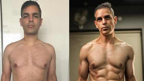 Ankur Warikoo was told to ‘stop walking’ due to hip decay but defied odds to get six-pack abs at 44, sharing his remarkable fitness transformation on Instagram. Entrepreneur and content creator Ankur Warikoo recently shared an impressive before-and-after transformation with his Instagram community. In his May 31 post, he shared a striking new image showing his journey to well-defined six-pack abs, along with a noticeably refined face and overall fitness. (Also read: S Jaishankar's daily routine for staying fit at 70 includes yoga, morning squash, 30 minutes walk )