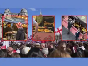 At a Unite the Kingdom rally organised by Tommy Robinson, anti-immigrant protesters were spotted consuming Indian street food, presenting a striking contrast to their slogans. The event, marred by violence and injuries to police officers, featured far-right figures and anti-immigrant rhetoric. The sight of protesters enjoying South Asian snacks became a symbol of the contradictions within the movement.