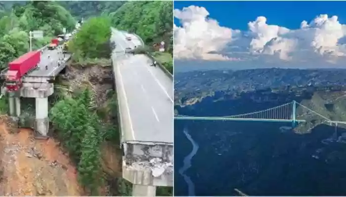 China's Newly Opened Hongqi Bridge Collapses In Massive Landslide