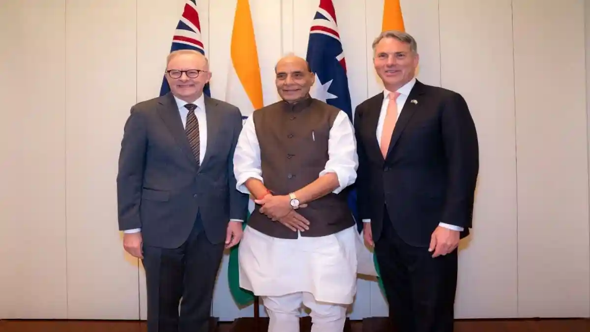 Defence Minister Rajnath Singh arrived in Sydney on Wednesday for a two-day official visit to Australia, the first visit by an Indian Defence Minister since 2013. The visit, at the invitation of Australia's Deputy Prime Minister and Defence Minister Richard Marles, comes as India and Australia mark five years of their Comprehensive Strategic Partnership (CSP), a key milestone in the nations' growing cooperation in the Indo-Pacific.Defence Minister Rajnath Singh arrived in Sydney on Wednesday for a two-day official visit to Australia, the first visit by an Indian Defence Minister since 2013. The visit, at the invitation of Australia's Deputy Prime Minister and Defence Minister Richard Marles, comes as India and Australia mark five years of their Comprehensive Strategic Partnership (CSP), a key milestone in the nations' growing cooperation in the Indo-Pacific.Following their bilateral meeting, Rajnath Singh wrote on X, “Had a productive meeting with Australia's Deputy PM & Defence Minister @RichardMarlesMP. We reviewed the full spectrum of India–Australia defence cooperation, including defence industry, cyber defence, maritime security and regional challenges. We reaffirmed the importance of our Comprehensive Strategic Partnership.