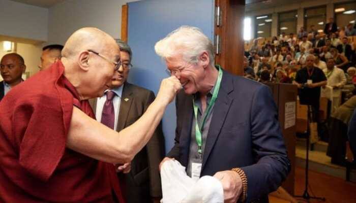 Dharamshala: 'Norman' fame actor Richard Gere attended the 90th birthday celebrations of the Tibetan spiritual leader, 14th Dalai Lama, at Dharamshala on Sunday. On this occasion, the Hollywood actor Richard Gere, who is also a practising Buddhist, met the 14th Dalai Lama and received blessings from the Tibetan spiritual leader.