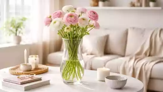 Glass vase for flowers that brighten any room with minimal effort