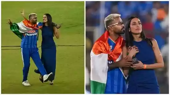 Hardik Pandya's girlfriend Mahieka Sharma wows in blue dress at world cup final