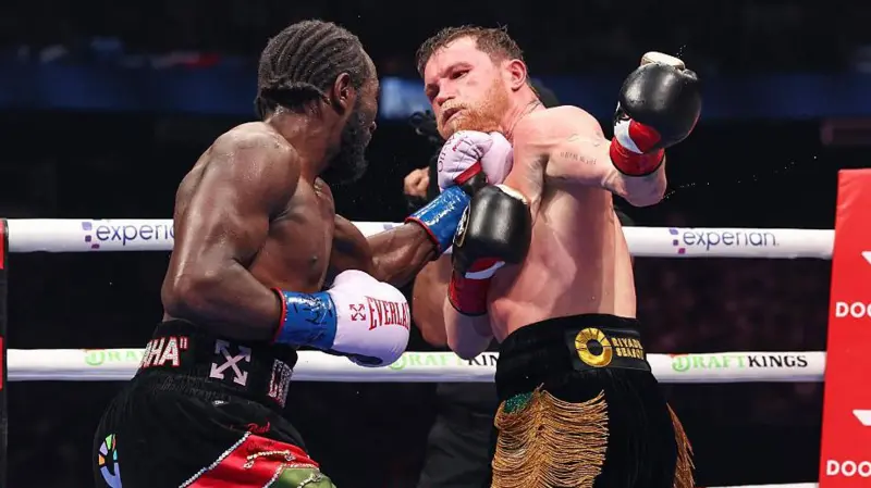 History-maker Terence Crawford stunned Saul 'Canelo' Alvarez on points in Las Vegas, becoming the first male fighter in the modern era to hold undisputed titles in three weight divisions.</b> In front of 70,000 fiercely pro-Alvarez fans at Allegiant Stadium, Crawford - jumping up two weight divisions - delivered a masterclass, underlining his status as boxing's pound-for-pound star.