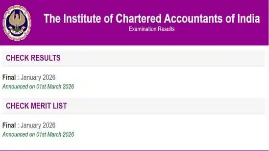 ICAI CA January Result 2026 for final course out
