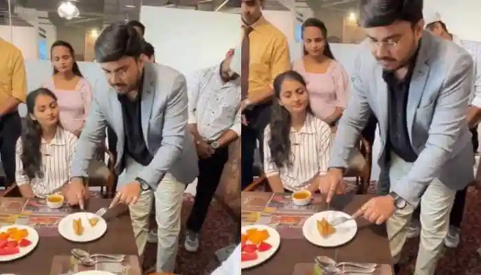 In a quirky twist, a UK man eating a samosa with fork and knife sparks viral amusement and debates online. No matter how many trendy snacks hit the shelves, samosas continue to hold a special place in the hearts of food lovers. With their crispy exterior, flavourful filling, and the classic combo of sweet and tangy chutneys, most people agree samosas are best enjoyed with your hands.In a quirky twist, a UK man eating a samosa with fork and knife sparks viral amusement and debates online.No matter how many trendy snacks hit the shelves, samosas continue to hold a special place in the hearts of food lovers. With their crispy exterior, flavourful filling, and the classic combo of sweet and tangy chutneys, most people agree samosas are best enjoyed with your hands.However, a UK-based samosa seller has sparked quite a stir online after posting a video of himself eating a samosa using a fork and knife. The clip quickly went viral, leaving desi netizens both amused and horrified. For many, watching the beloved street snack being treated like a fine-dining dish felt nothing short of a culinary crime.