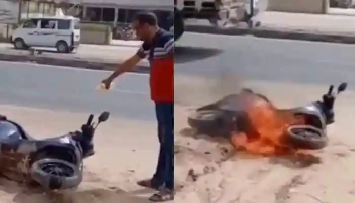 In a shocking video, a frustrated Ola scooter owner in Gujarat set his vehicle on fire outside a service centre, sparking viral outrage and complaints about the company's poor customer service. On what seemed like a regular day in Palanpur, Gujarat, a shocking scene unfolded outside an Ola service centre. A visibly angry customer walked up to the premises, parked his scooter, and set it on fire in full public view.In a shocking video, a frustrated Ola scooter owner in Gujarat set his vehicle on fire outside a service centre, sparking viral outrage and complaints about the company's poor customer service.On what seemed like a regular day in Palanpur, Gujarat, a shocking scene unfolded outside an Ola service centre. A visibly angry customer walked up to the premises, parked his scooter, and set it on fire in full public view.Within moments, bystanders pulled out their phones, and the video quickly made its way online, sparking a wave of reactions and debates on social media.Speaking to reporters, the man alleged that his Ola scooter had turned into a safety hazard rather than a convenience. He claimed that while riding with his five-year-old son, the steering suddenly disconnected from the front tyre. Fortunately, they were moving slowly, avoiding what could have been a major accident. According to him, repeated complaints to the service centre brought no resolution—leading to this dramatic act of protest.