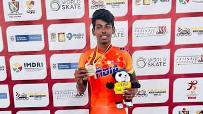 Indian skater Anandkumar Velkumar rewrote history books yet again on Sunday as he clinched the top prize in the 42km Marathon speed skating event at the World Championships. Velkumar, who had earlier won the yellow metal in the 1000m and bronze in the 500m event at the showpiece, reached yet another milestone hitherto unscaled by an Indian.