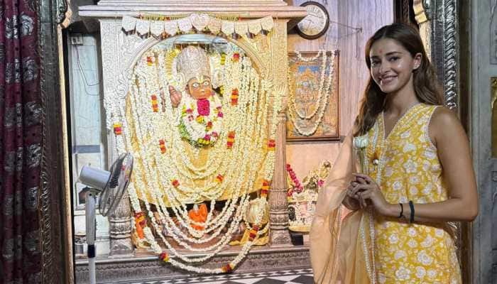 Jaipur: Actor Ananya Panday visited Kale Hanuman Ji Mandir in Jaipur and treated fans with a glimpse of it. On Tuesday, the 'Kho Gaye Hum Kahan' actor posted some pictures where she can be seen offering prayers in the temple. Ananya looks gorgeous in a yellow suit with minimal makeup.