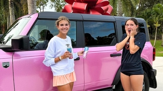 Kai Trump, the granddaughter of US President Donald Trump, is winning praise on social media for going the extra mile to surprise her best friend on her birthday. Kai, 18, not only bought diamond jewellery to celebrate her friend Emma's birthday but also wrapped her car in her favourite colour – hot pink.