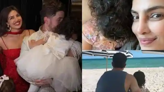 Malti cuddles with Priyanka