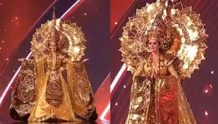Manika Vishwakarma's Breathtaking Golden National Costume At Miss Universe
