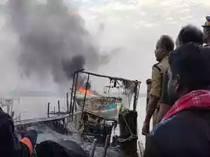 Massive fire destroys over 10 fishing boats in Kollam