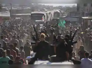 Meanwhile, Hamas ftightened its grip on Gaza on Tuesday after carrying out public executions, defying Israel's assertion that war cannot end under US President Donald Trump's plan until the militants are disarmed. In a stark assertion of the group's return, fighters executed men they accused of collaborating with Israeli forces. In one video circulated late on Monday, Hamas fighters dragged seven men into a circle of people in Gaza City, forced them to their knees and shot them from behind.Meanwhile, Hamas ftightened its grip on Gaza on Tuesday after carrying out public executions, defying Israel's assertion that war cannot end under US President Donald Trump's plan until the militants are disarmed. In a stark assertion of the group's return, fighters executed men they accused of collaborating with Israeli forces. In one video circulated late on Monday, Hamas fighters dragged seven men into a circle of people in Gaza City, forced them to their knees and shot them from behind.A first batch of bodies of Palestinians killed during the Gaza war arrived in the enclave on Tuesday after being released by Israel, local health authorities said. Israel still holds hundreds of bodies of Palestinians killed since October 7, 2023.<br><br>Meanwhile, Hamas ftightened its grip on Gaza on Tuesday after carrying out public executions, defying Israel's assertion that war cannot end under US President Donald Trump's plan until the militants are disarmed. In a stark assertion of the group's return, fighters executed men they accused of collaborating with Israeli forces. In one video circulated late on Monday, Hamas fighters dragged seven men into a circle of people in Gaza City, forced them to their knees and shot them from behind.<br><br>Gaza residents said fighters were increasingly visible on Tuesday, deployed along routes needed for aid deliveries. Palestinian security sources say dozens of people have been killed in clashes between Hamas and rivals in recent days.<br><br>Hamas sources said on Tuesday the group would tolerate no more violations of order in Gaza and would target collaborators, armed looters and drug dealers.<br><br><strong>Hamas Violated Agreement on Release of Dead Hostages: Israel</strong><br>Meanwhile, Israel told the United Nations on Tuesday that it will only allow 300 aid trucks-half the agreed number -into the Gaza Strip from Wednesday and that no fuel or gas will be allowed into the enclave except for specific needs related to humanitarian infrastru