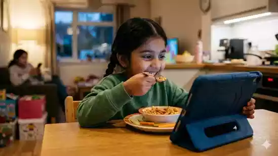 Mumbai surgeon warns about the dangers of kids eating while staring at a screen
