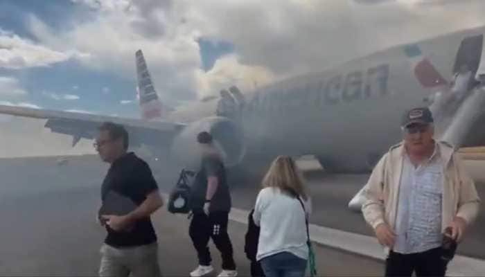 New Delhi: A major aviation mishap was narrowly avoided at Denver International Airport when an American Airlines flight headed to Miami was forced to halt its takeoff after a landing gear failure sparked a fire and sent smoke billowing across the runway.