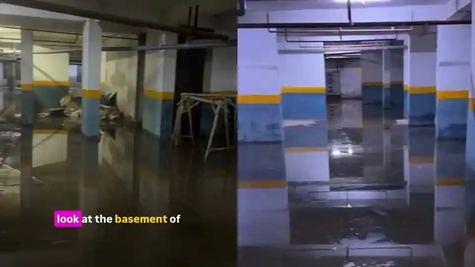 Noida woman shows waterlogged society basement despite ₹30