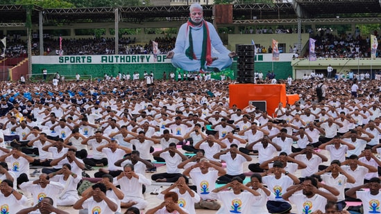 Over 3 lakh participants have joined PM Modi for a mass yoga demonstration in Visakhapatnam, with several events under the Yoga Sangam initiative. Prime Minister Narendra Modi is leading the celebrations for the 11th International Day of Yoga Day on Saturday. The Prime Minister was seen performing several asanas at an event in Visakhapatnam. The theme for this year is
