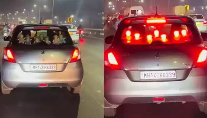 Pune Car Turns Heads with Seven Eerie Dolls On Rear Deck
