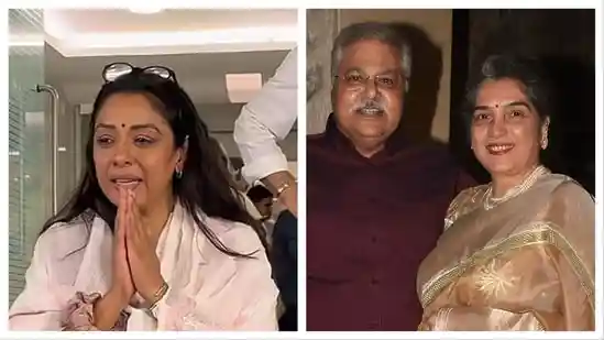 Rupali Ganguly folds hand to ask paparazzi to not film Satish Shah’s widow Madhu