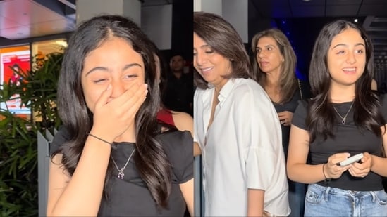 Samara talked to the paparazzi as she walked ahead of mom Riddhima Kapoor Sahni. She greeted them and then asked