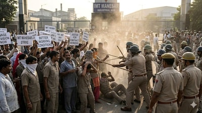 Section 163 Imposed In IMT Manesar As Police Lathi-Charge Protesting Contract Workers