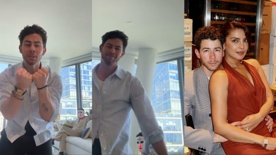 Singer Nick Jonas shared a video featuring his wife, actor Priyanka Chopra as he lip-synced to Jonas Brothers' song Backwards. Taking to Instagram, Nick posted the brief clip as he performed the track in the same room where Priyanka Chopra sat and read.