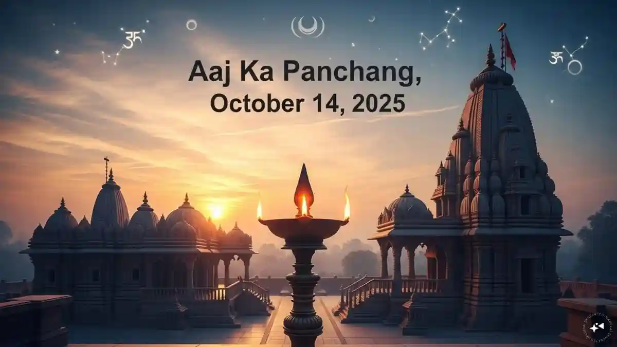 <strong>Aaj Ka Panchang, October 14, 2025:</strong> Today is the Navami Tithi of Krishna Paksha of Ashwin month, which is considered special from the point of view of religion and worship. This date is a symbol of power and restraint and is considered suitable for spiritual practice, the removal of defects, and the peace of ancestors. Also, the combination of Tuesday and Pushya Nakshatra makes it more auspicious. This day is very fruitful for Shakti worship, health protection, and self-confidence enhancement.<strong>Aaj Ka Panchang, October 14, 2025:</strong> Today is the Navami Tithi of Krishna Paksha of Ashwin month, which is considered special from the point of view of religion and worship. This date is a symbol of power and restraint and is considered suitable for spiritual practice, the removal of defects, and the peace of ancestors. Also, the combination of Tuesday and Pushya Nakshatra makes it more auspicious. This day is very fruitful for Shakti worship, health protection, and self-confidence enhancement.