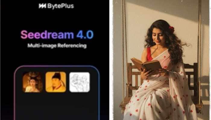 <strong>Seedream 4.0 AI Saree Prompt:</strong> Although ByteDance hasn't officially confirmed its launch in India yet, the company's global presence suggests it could be introduced here in the future. <strong>Seedream 4.0 AI Saree Prompt: </strong>TikTok's parent company, ByteDance, has introduced Seedream 4.0, its latest AI image-generation tool. This new AI tool directly challenges Google's viral Nano Banana and is marketed as a professional-grade platform that emphasizes speed, accuracy, and creative consistency. Seedream 4.0 can produce ultra-sharp 2K-resolution images in under two seconds and allows users to upload up to six reference images to maintain visual identity across outputs.