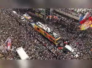 Tamil Nadu government released videos. These showed norm violations at actor-politician Vijay's rally. The event took place in Karur. Officials stated the crowd size doubled. This caused hardships. TVK cadres were seen climbing roofs. This occurred in Namakkal and Karur. A team of senior officers briefed reporters. They supported the government's stand.