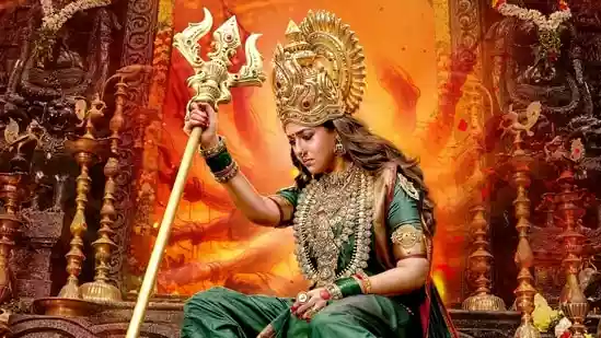Tamil star Nayanthara's first look as the goddess in Mookuthi Amman 2 was officially unveiled on Dussehra, sending fans into a frenzy. The sequel to the 2020 fantasy-comedy Mookuthi Amman brings back Nayanthara in her iconic role, this time for a much grander and action-packed narrative.