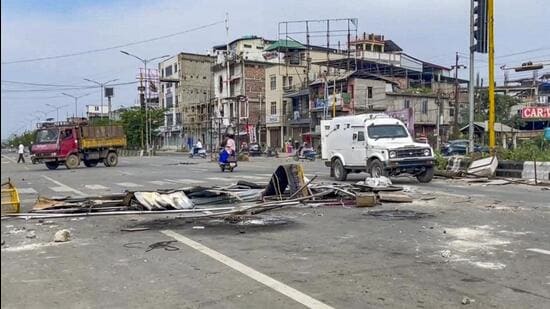 The policemen were assaulted during a patrol along Tiddim Road (NH-150) amid the 10-day total shutdown imposed by Arambai Tengol IMPHAL: Two Manipur police personnel, including an additional superintendent of police (ASP) of Bishnupur district, were allegedly assaulted by supporters of the shutdown imposed by Arambai Tengol, a Meitei group, at Nambol Thongkha, Bishnupur on Monday.