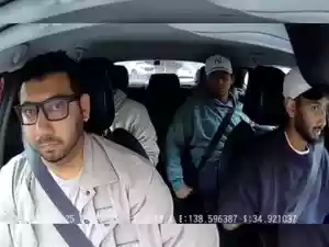 Three Indian cricketers take an Uber in Australia