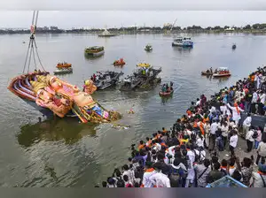 Tragedy struck Maharashtra during Ganesh idol immersions as at least four people drowned and 13 went missing across various districts. Incidents occurred in Pune, Nanded, Nashik, Jalgaon, Thane, and Amravati, with swollen rivers and water bodies due to continuous rainfall complicating rescue efforts. State and National Disaster Response Forces have been deployed to aid in the search and rescue operations.