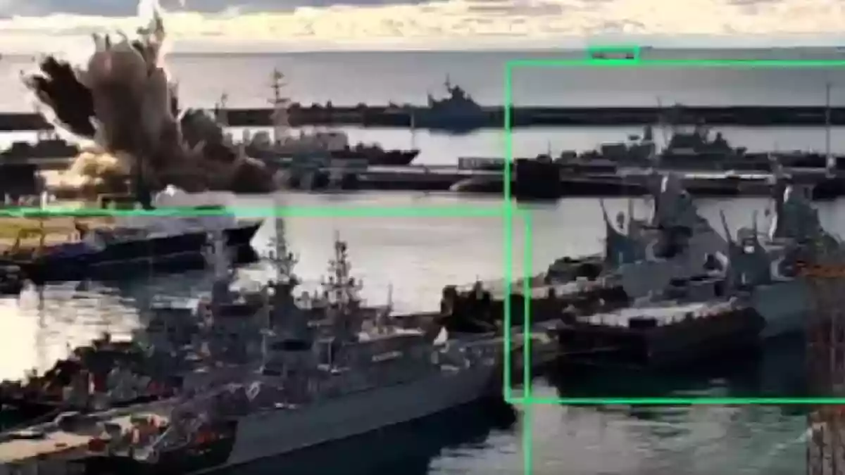 Ukraine Claims Sea Baby Drone Strike Disabled Russian Submarine At Black Sea Base