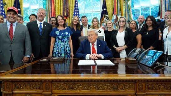 US President Donald Trump on Monday marked the fourth anniversary of the suicide bombing that killed 13 US service members during the chaotic withdrawal at the end of the Afghanistan War by signing a proclamation honouring the fallen. Surrounded by about 35 family members of those killed, including one wearing a “Make America Great Again” cap, Trump used the somber occasion to decry his predecessor, Democratic President Joe Biden, for allowing the attack to happen.