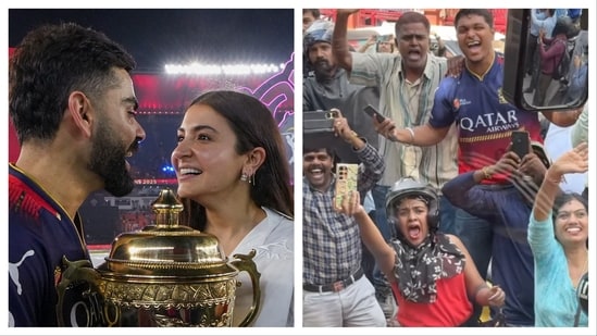 Virat Kohli expressed gratitude for fans' support throughout the years. Anushka Sharma shared celebratory moments from the parade in Bengaluru. Anushka Sharma is showing fans a glimpse of all the celebrations on the streets of Bengaluru as the Royal Challengers Bangalore (RCB) brought the IPL trophy home for the first time in 18 years. She was with her cricketer husband Virat Kohli in the RCB parade bus and showed scenes from the bus ride to M Chinnaswamy Stadium.