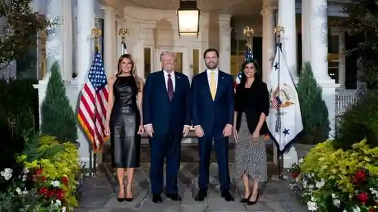 While concerns have been raised about Donald Trump's discolored hands ever since he took office this year, a recent image posted by JD Vance makes the discoloration quite evident. The Vice President posted the photo on X, which included him and his spouse, Usha, as well as Donald and Melania Trump smiling following dinner together.