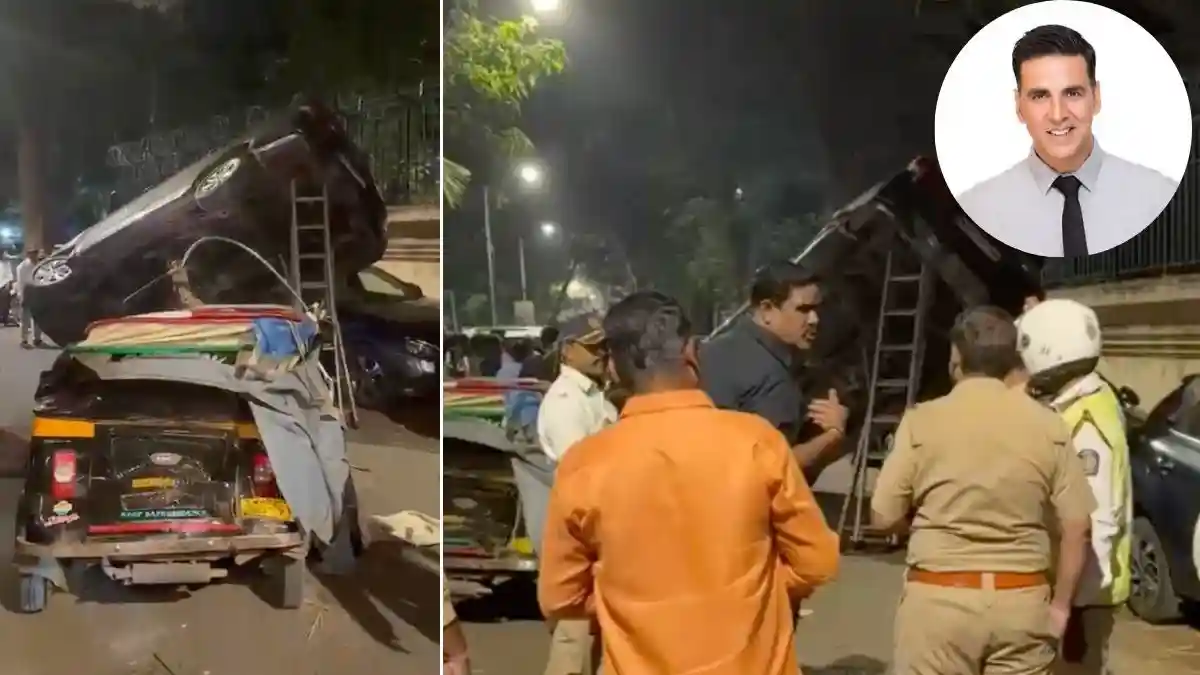 अक्षय कुमार के काफिले की कार ऑटो से टकराई