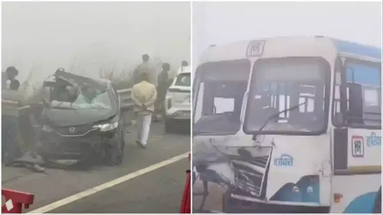 2 Dead, Many Injured In Multi-Vehicle Collision Due To Dense Fog On Delhi-Mumbai Expressway2 Dead, Many Injured In Multi-Vehicle Collision Due To Dense Fog On