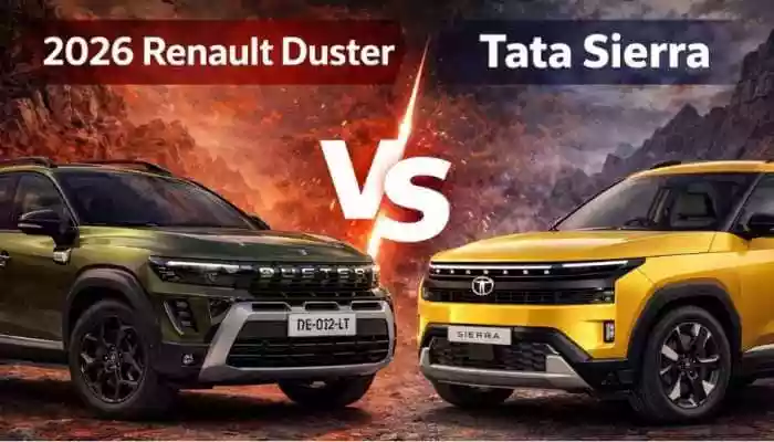 <strong>2026 Renault Duster vs Tata Sierra:</strong> Both SUVs offer modern design, strong features, and competitive engines