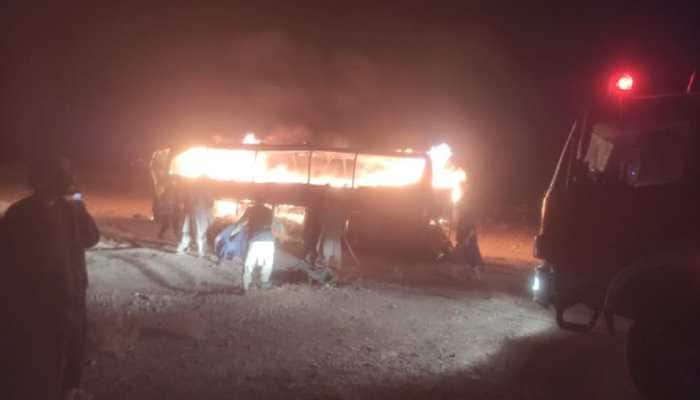 71 people, including 17 children, were killed after a passenger bus collided with a truck and motorcycle and caught fire in Afghanistan's Herat province, as per media reports. 71 people, including 17 children, were killed after a passenger bus collided with a truck and motorcycle and caught fire in Afghanistan's Herat province, as per media reports.