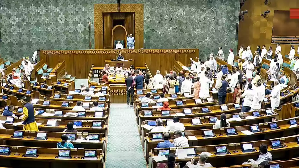 A Motion of Thanks on the President's address was adopted by the Lok Sabha on Thursday, without the customary speech by Prime Minister Narendra Modi