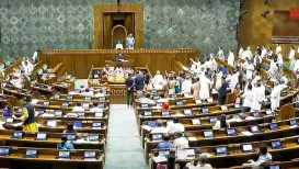 A Motion of Thanks on the President's address was adopted by the Lok Sabha on Thursday, without the customary speech by Prime Minister Narendra Modi