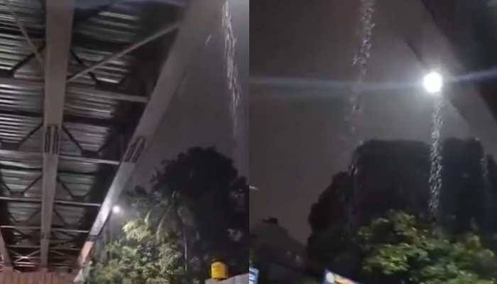 A recently inaugurated flyover in Bengaluru has turned into a topic of controversy after a viral video showed water leaking heavily from its structure during rainfall. A recently inaugurated flyover in Bengaluru has turned into a topic of controversy after a viral video showed water leaking heavily from its structure during rainfall. The video, which is reportedly from the Hebbal flyover loop, has raised serious questions about the quality of construction and planning by civic authorities.