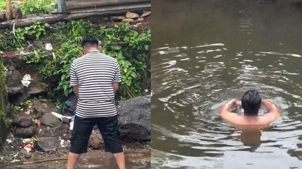 A video from Maharashtra's popular monsoon getaway, Bushi Dam in Lonavala, has triggered widespread outrage online. The footage, which has gone viral on social media, captures an alarming scene-- while one man swims in the dam's stream, another is seen urinating into the same water just metres away.